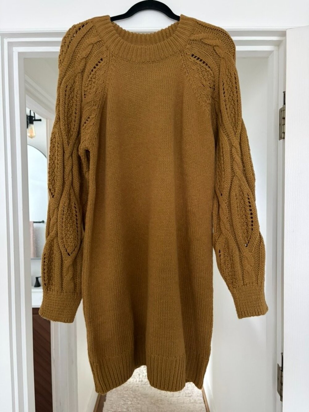 Camel sweater dress